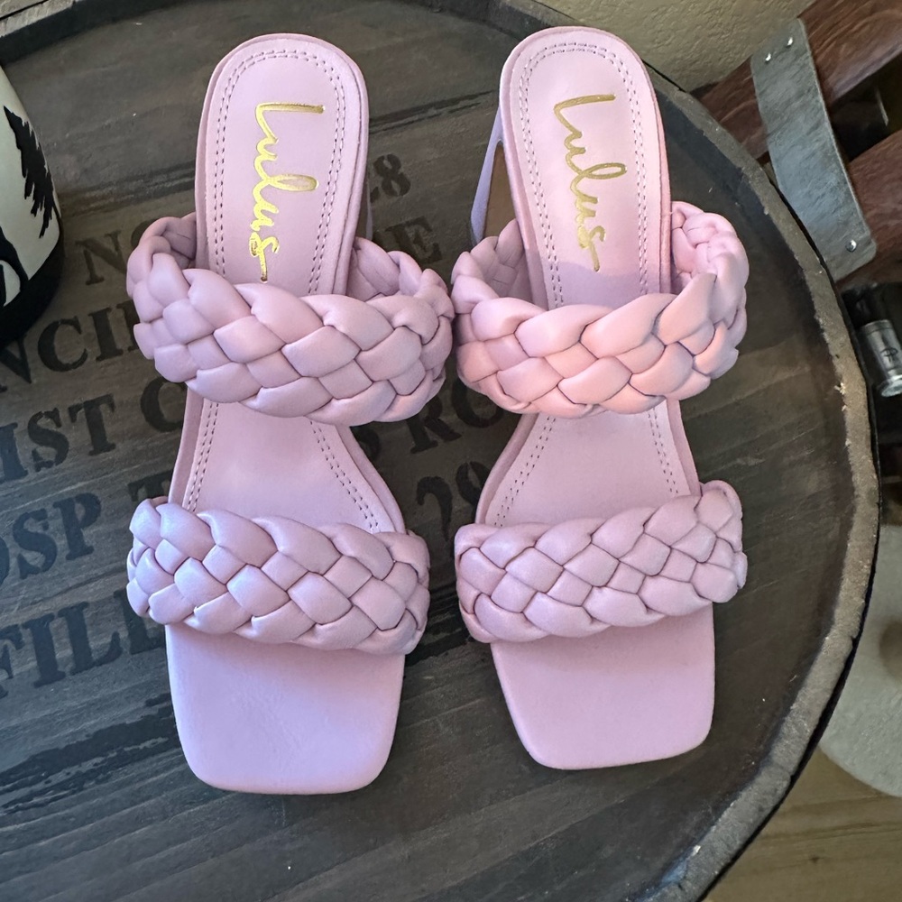 Lulu's Lavender Braided Women's Block Heel Sandals size 9